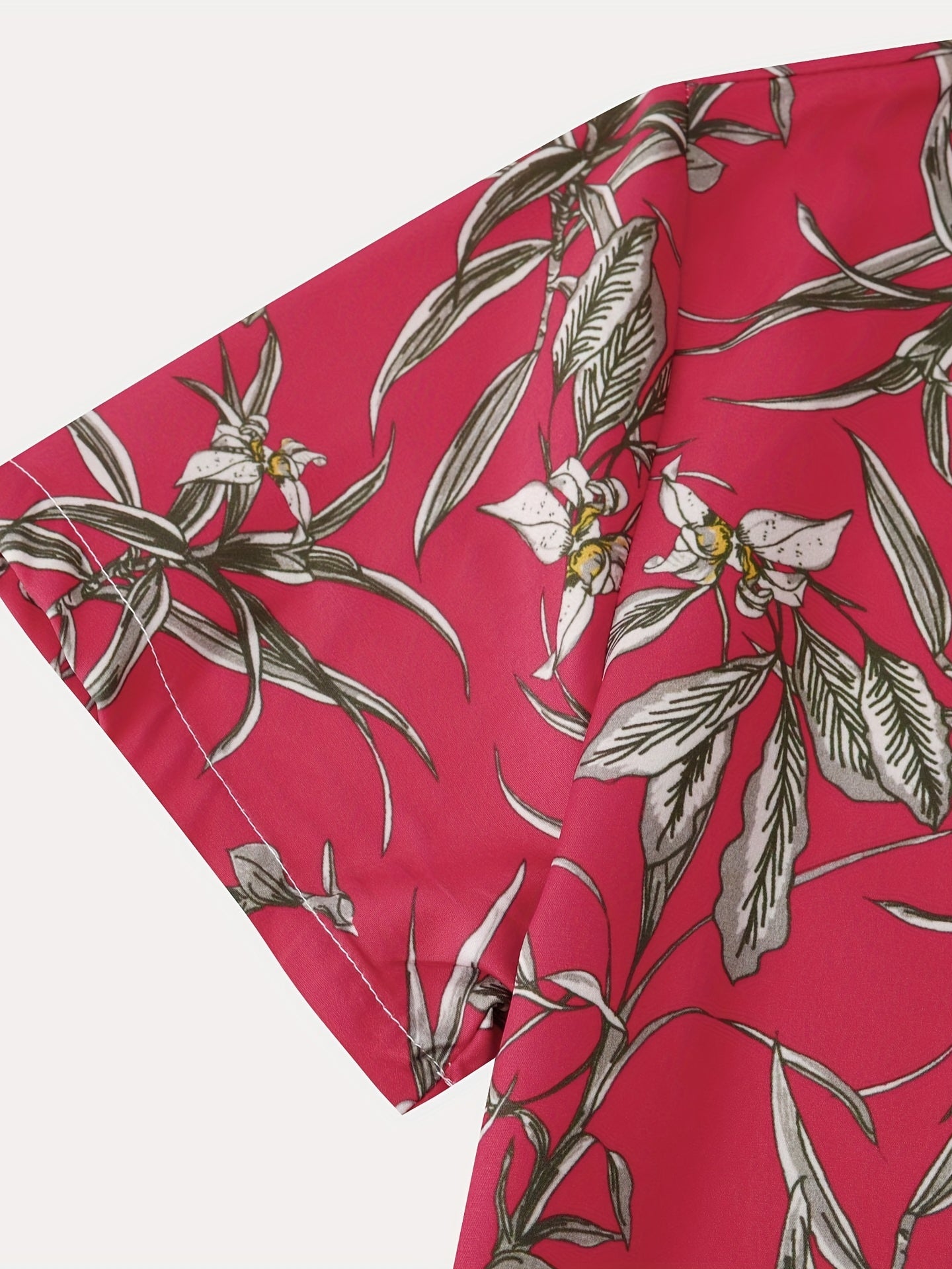 Mens Palm Tree & Lobster Paradise Short Sleeve Hawaiian Shirt - Lightweight, Comfortable, Perfect for Summer Beach Vacations