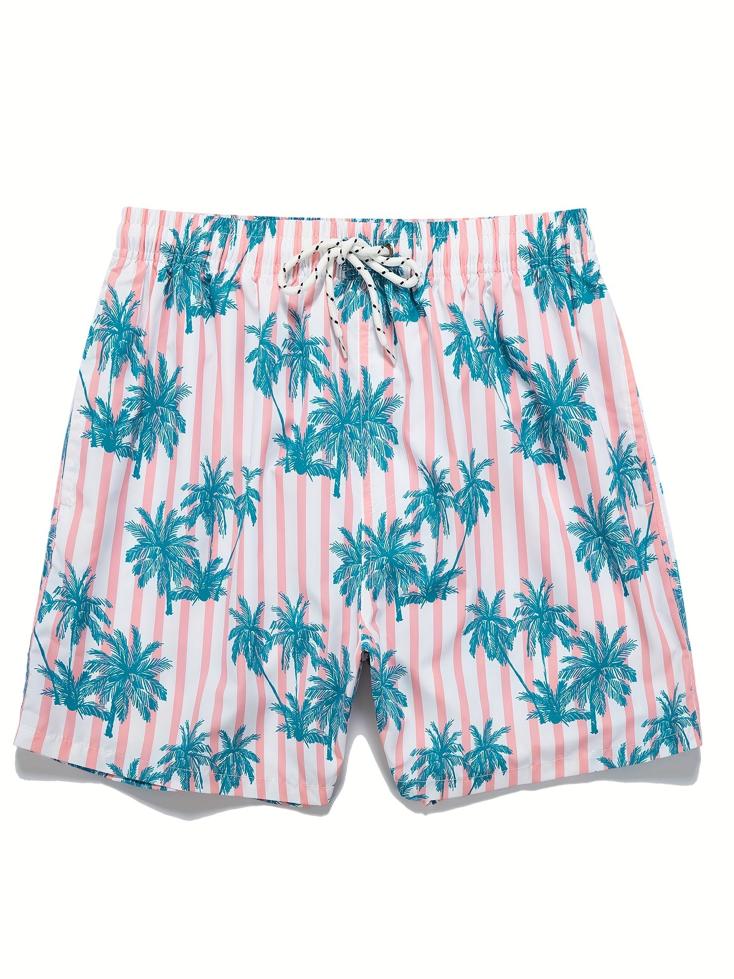 Mens Watermelon Print Hawaiian Shorts - Ultra-Comfortable Quick Dry Swim Trunks with Pockets & Drawstring Waistband - Durable Cartoon Pattern for Fun Summer Vacation, Beach & Pool Outings