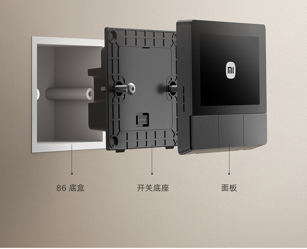 Xiaomi Smart Home Panel 3.32 inch Touch Screen Bluetooth Mesh Gateway Traditional 86 spec UI Custom Interaction Work with mihome