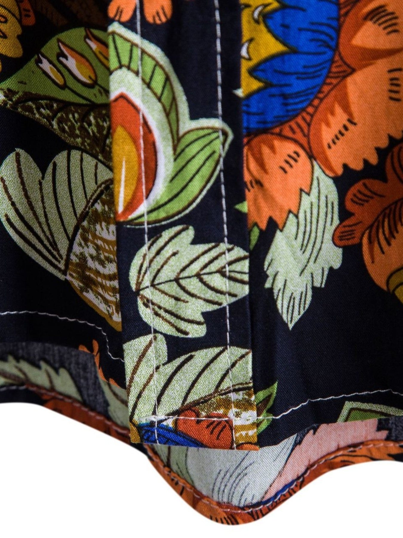 Stylish Mens Floral Short Sleeve Shirt - Breathable Cotton Blend, Relaxed Fit, Lapel Collar, Button Front, Hand Washable - Perfect for Casual Summer Outings