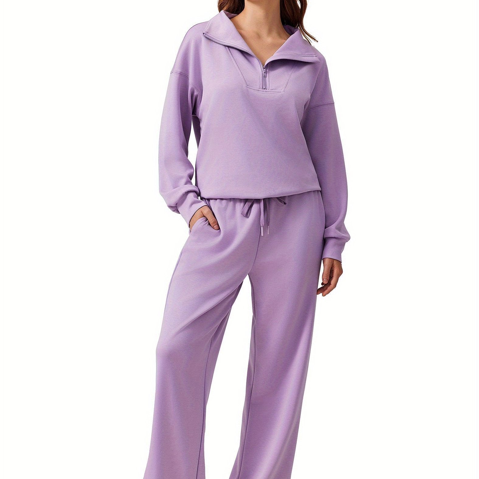 ELESOL 2pcs Sets for Women 2024 Fall Outfits Sweatsuit Oversized Sweatshirt Wide Leg Sweatpants Matching Set Tracksuit