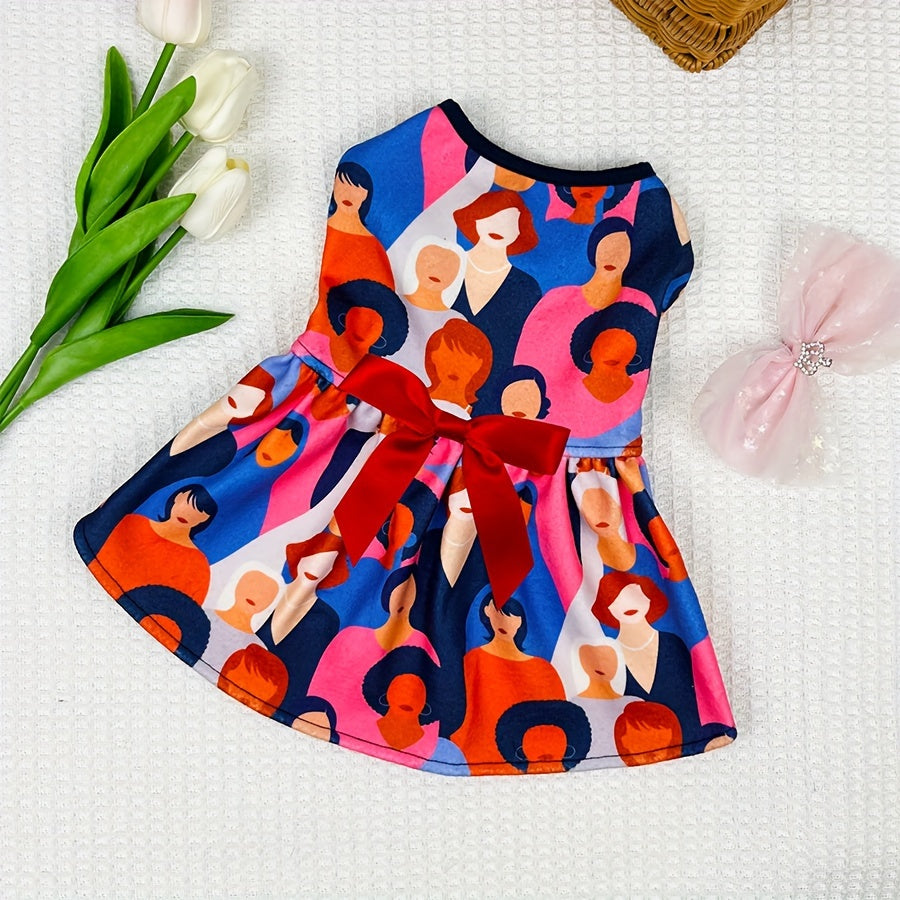 Adorable Small Breed Dog Dresses - Soft Polyester Knit Fabric, Easy Pullover Style, Machine Washable, Quick Drying - Cute Winter and Fall Outfits with Star, Animal Patterns, and Vibrant Colors for Fashionable Pets