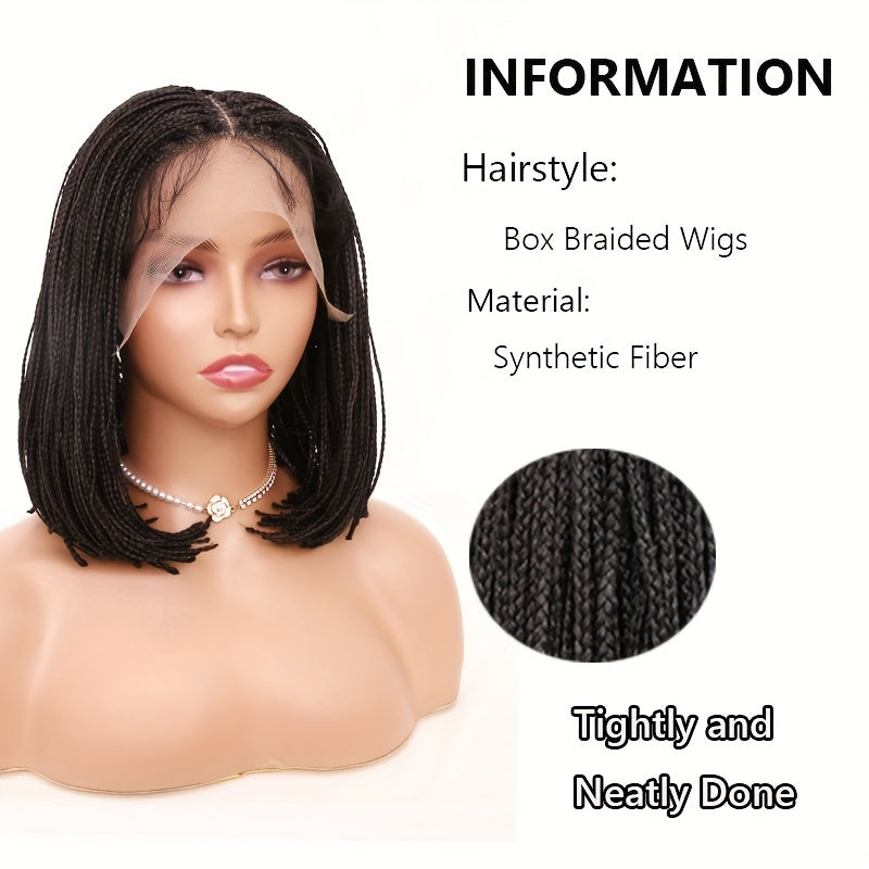12 Inch Short Kinky Twist Braided Wigs For Women Heat Resistant Crochet Box Braided Wigs African Synthetic Braiding Hair Wigs