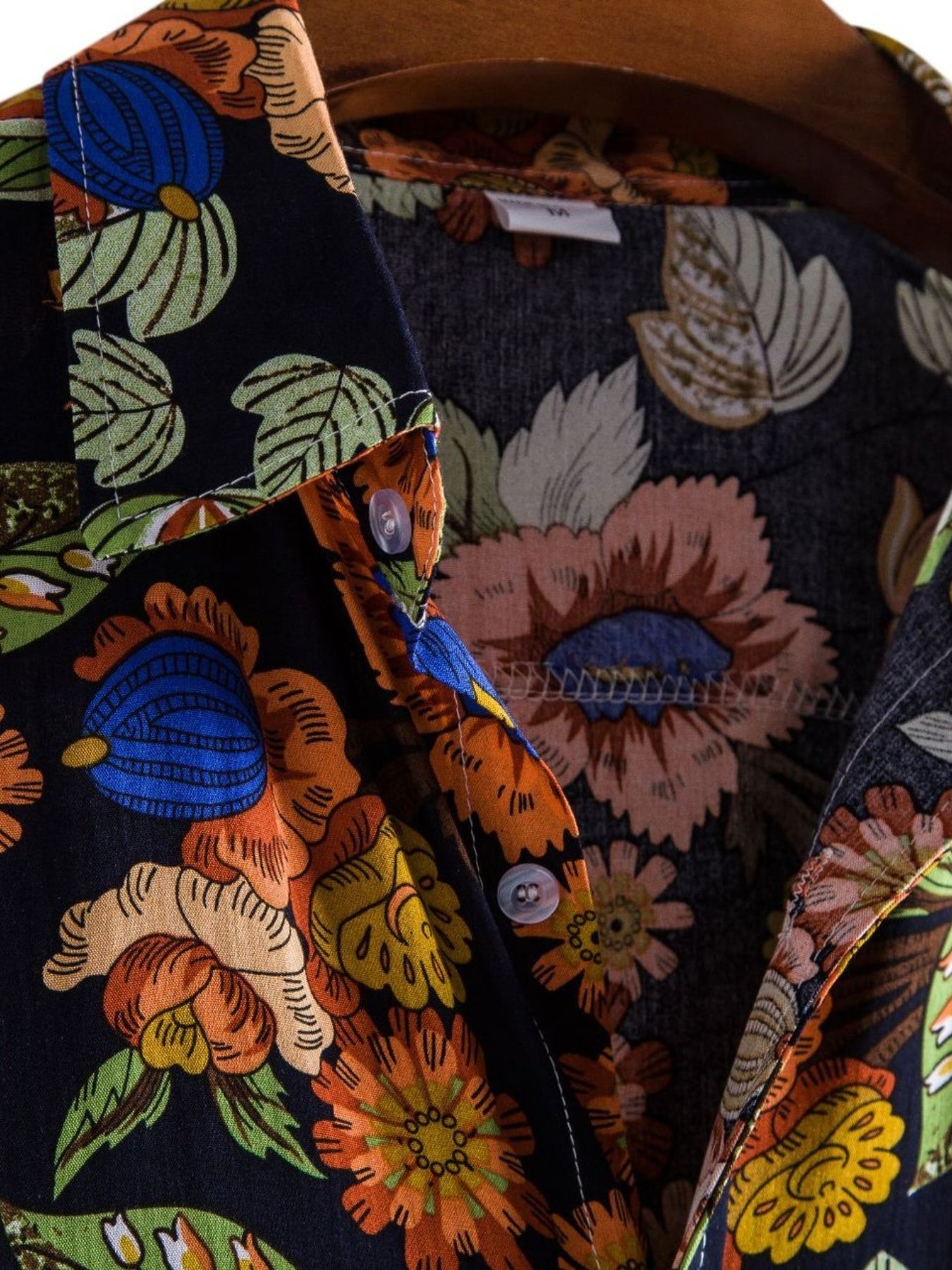 Stylish Mens Floral Short Sleeve Shirt - Breathable Cotton Blend, Relaxed Fit, Lapel Collar, Button Front, Hand Washable - Perfect for Casual Summer Outings