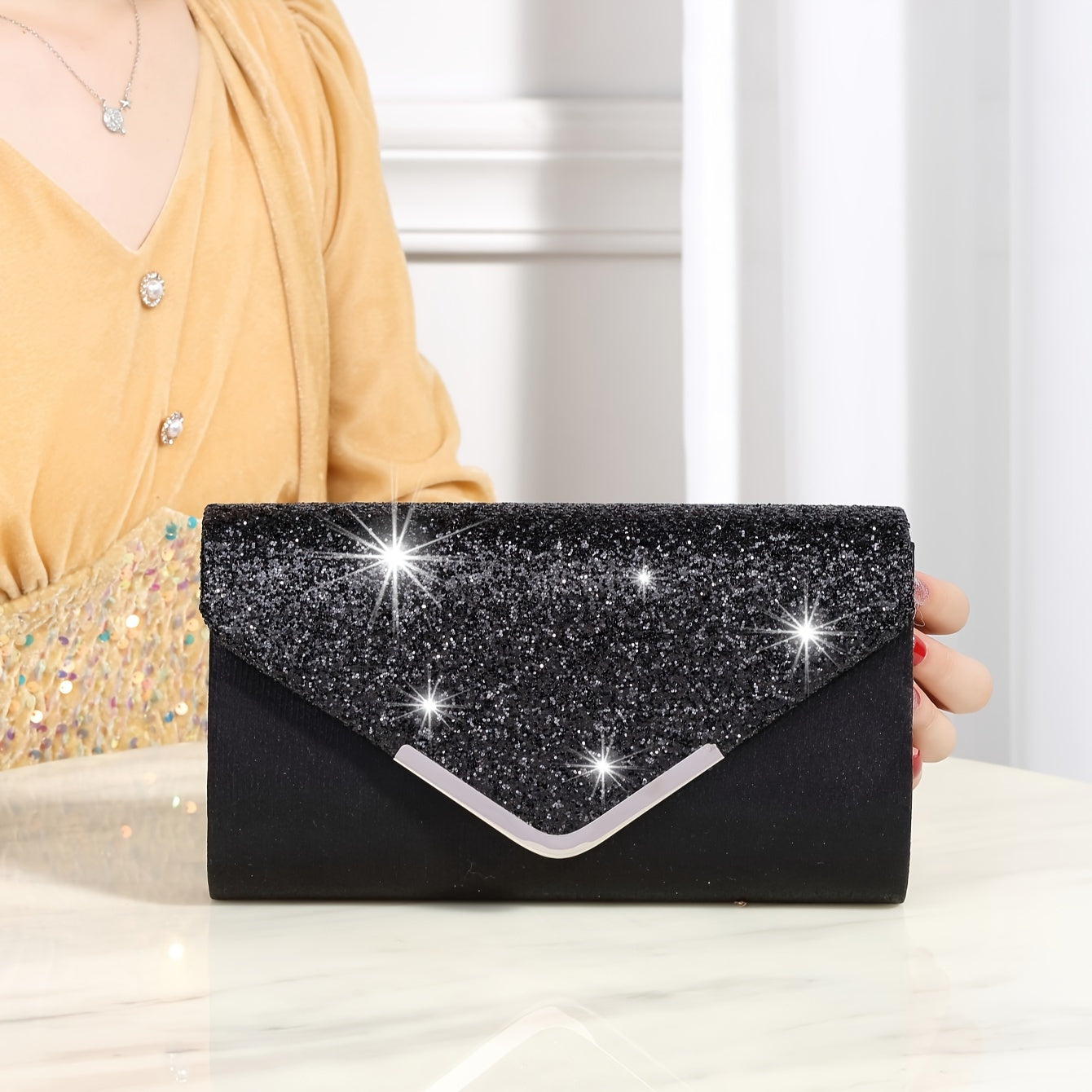Shining And Charming Ladies' Evening Dress Bag, Fashionable And Elegant Luxury Hand-held Bag And Envelope Bag, Gorgeous Evening Bags For Women's Birthday Parties, Weddings, Dances, And Banquets