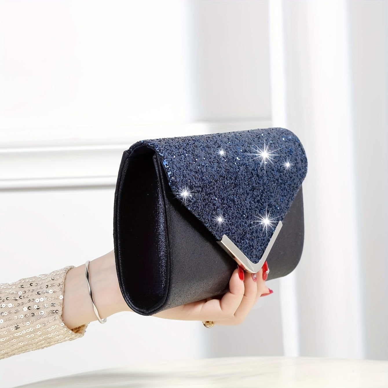 Shining And Charming Ladies' Evening Dress Bag, Fashionable And Elegant Luxury Hand-held Bag And Envelope Bag, Gorgeous Evening Bags For Women's Birthday Parties, Weddings, Dances, And Banquets