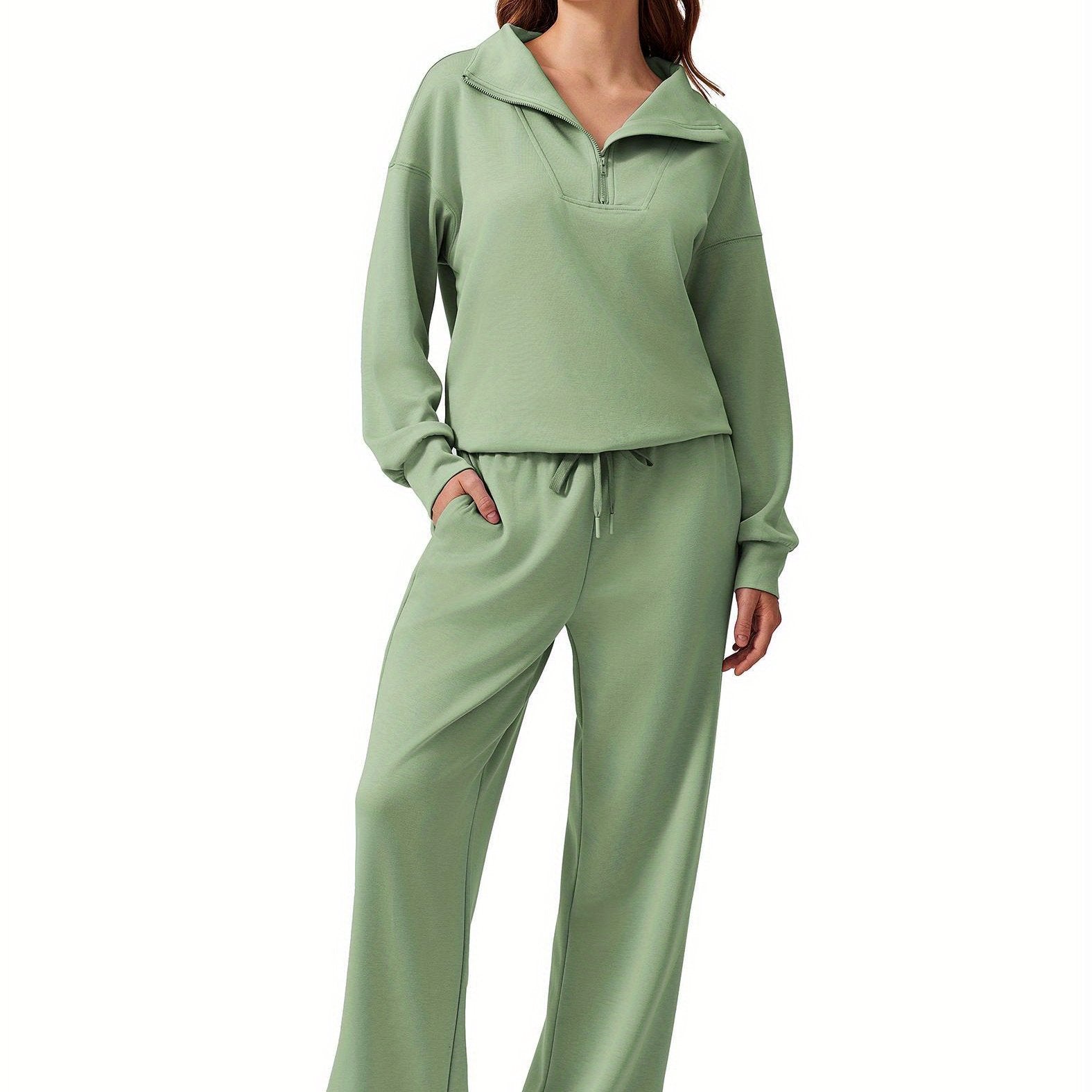 ELESOL 2pcs Sets for Women 2024 Fall Outfits Sweatsuit Oversized Sweatshirt Wide Leg Sweatpants Matching Set Tracksuit