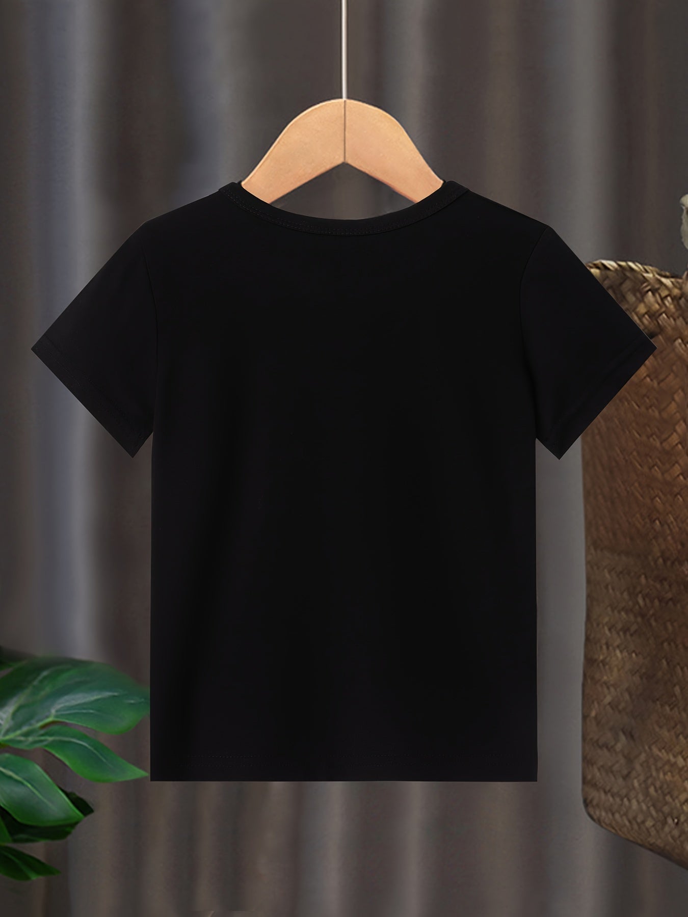 Summer Kids Fashion Short Sleeve T-Shirt - Casual Round Neck, Alphabet Print, Polyester Knit Fabric, Children's Cute Boy Casual Top with Bible Verse Design