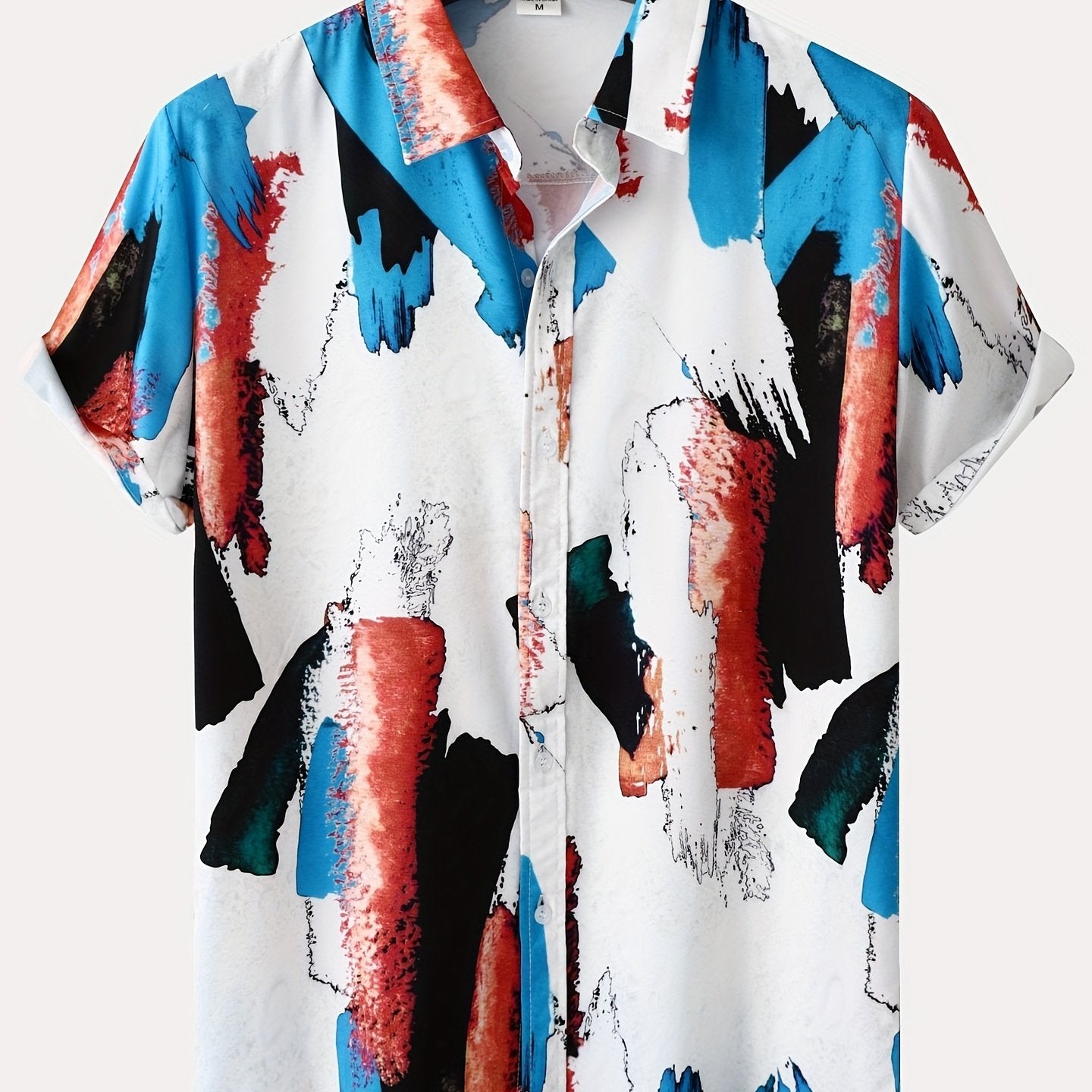 Mens Palm Tree & Lobster Paradise Short Sleeve Hawaiian Shirt - Lightweight, Comfortable, Perfect for Summer Beach Vacations