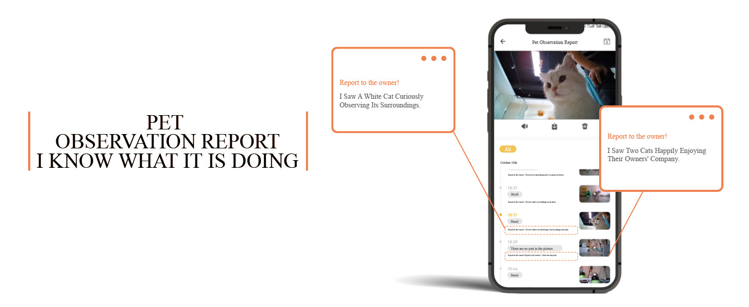 Pickfun Pet AI Monitoring Camera | WiFi monitoring, remote viewing, voice chat, pet behavior detection, smart home security