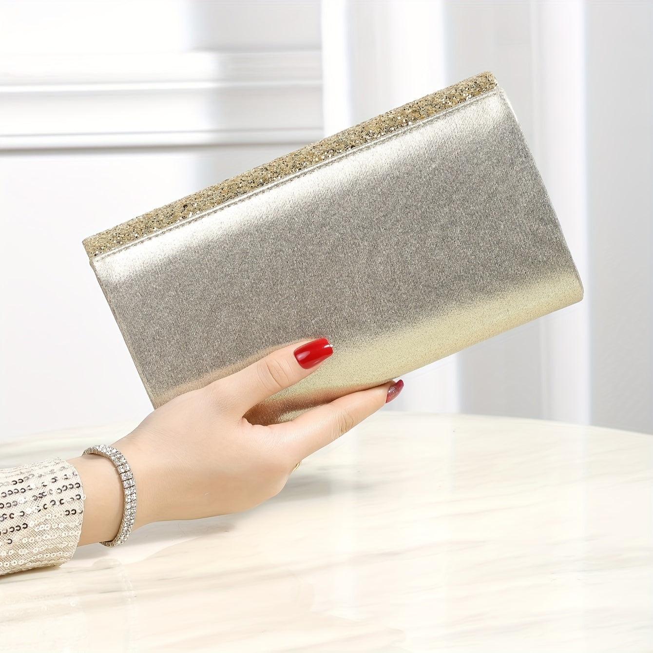 Shining And Charming Ladies' Evening Dress Bag, Fashionable And Elegant Luxury Hand-held Bag And Envelope Bag, Gorgeous Evening Bags For Women's Birthday Parties, Weddings, Dances, And Banquets