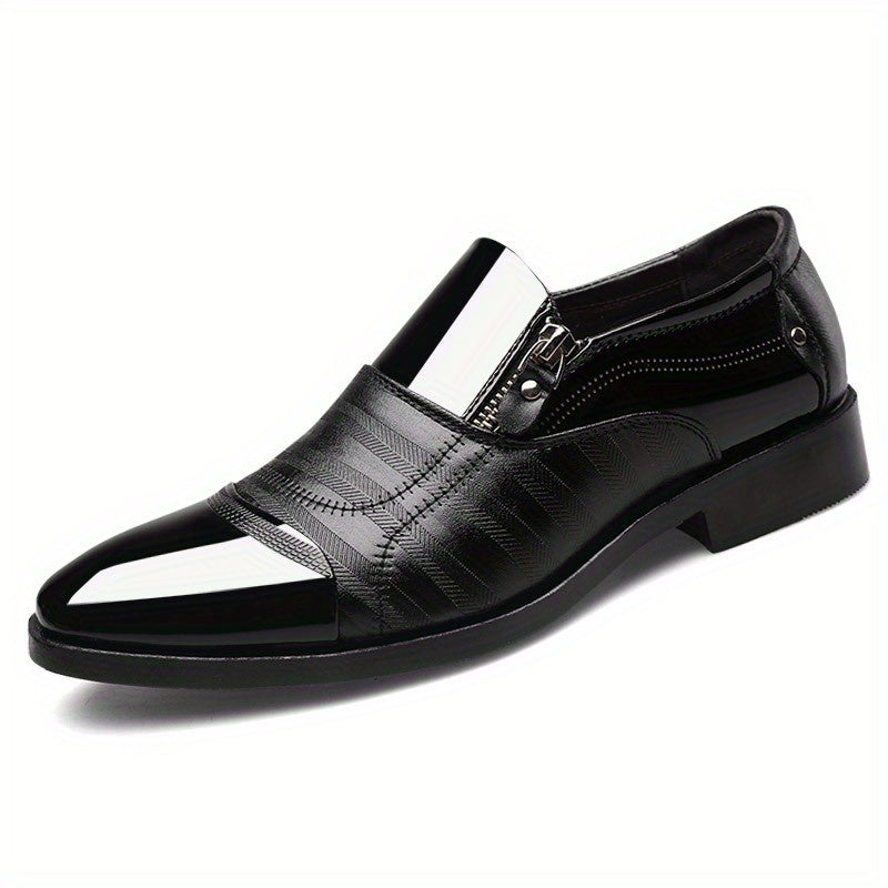 Mens Fashion Zipper Slip-On Shoes - Durable, Anti-Slip & Stylish - Perfect for Business & Casual Wear - Comfortable, Sophisticated Design