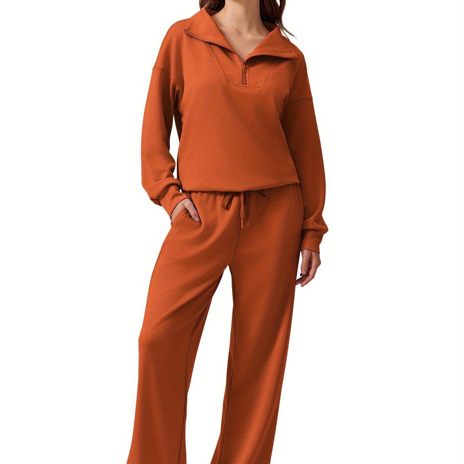 ELESOL 2pcs Sets for Women 2024 Fall Outfits Sweatsuit Oversized Sweatshirt Wide Leg Sweatpants Matching Set Tracksuit