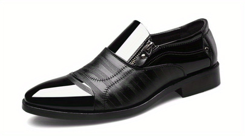 Mens Fashion Zipper Slip-On Shoes - Durable, Anti-Slip & Stylish - Perfect for Business & Casual Wear - Comfortable, Sophisticated Design