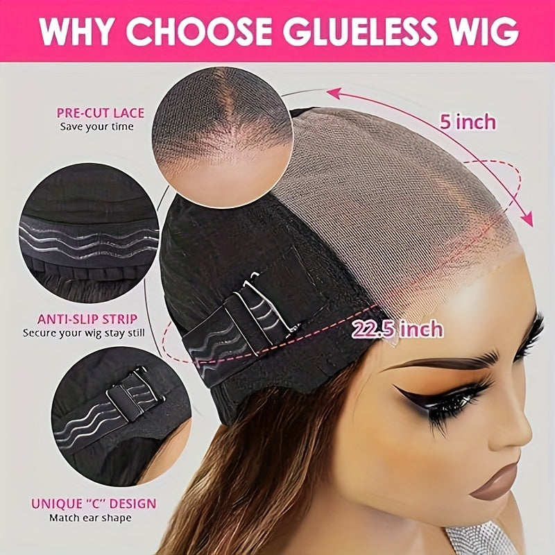 Honey Blonde Lace Front Wig Human Hair 4/27 Highlight Ombre 5x5 Transparent Lace Frontal Human Hair Wigs for Women Body Wave Highlight Lace Front Glueless Wigs Pre Plucked 180% Density 28 Inch