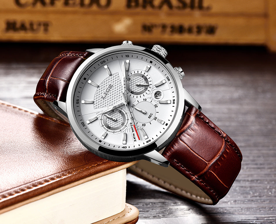 Watches Mens 2022 LIGE Top Brand Luxury Casual Leather Quartz Men's Watch Business Clock Male Sport Date Chronograph