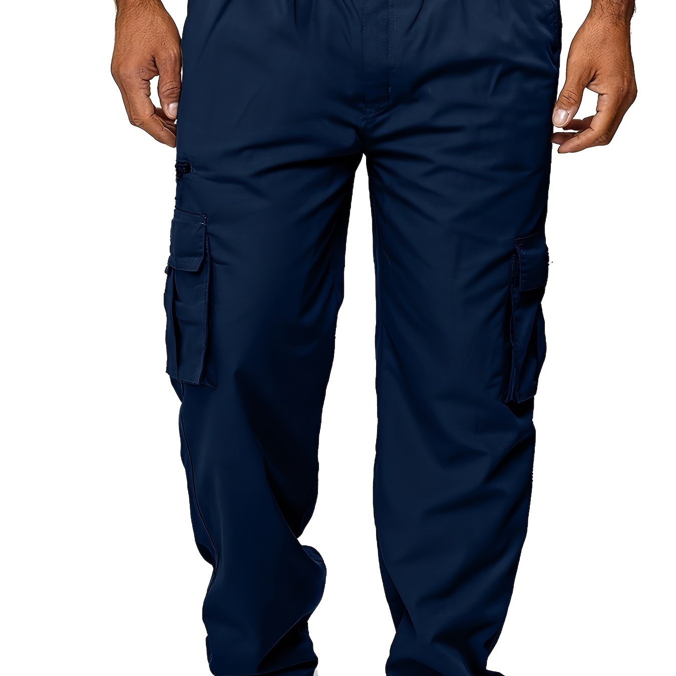 Mens Lightweight Cargo Jogger Pants - Fashionable & Flexible with Secure Flap Pockets - Comfortable Loose Fit for All-Season Casual Wear