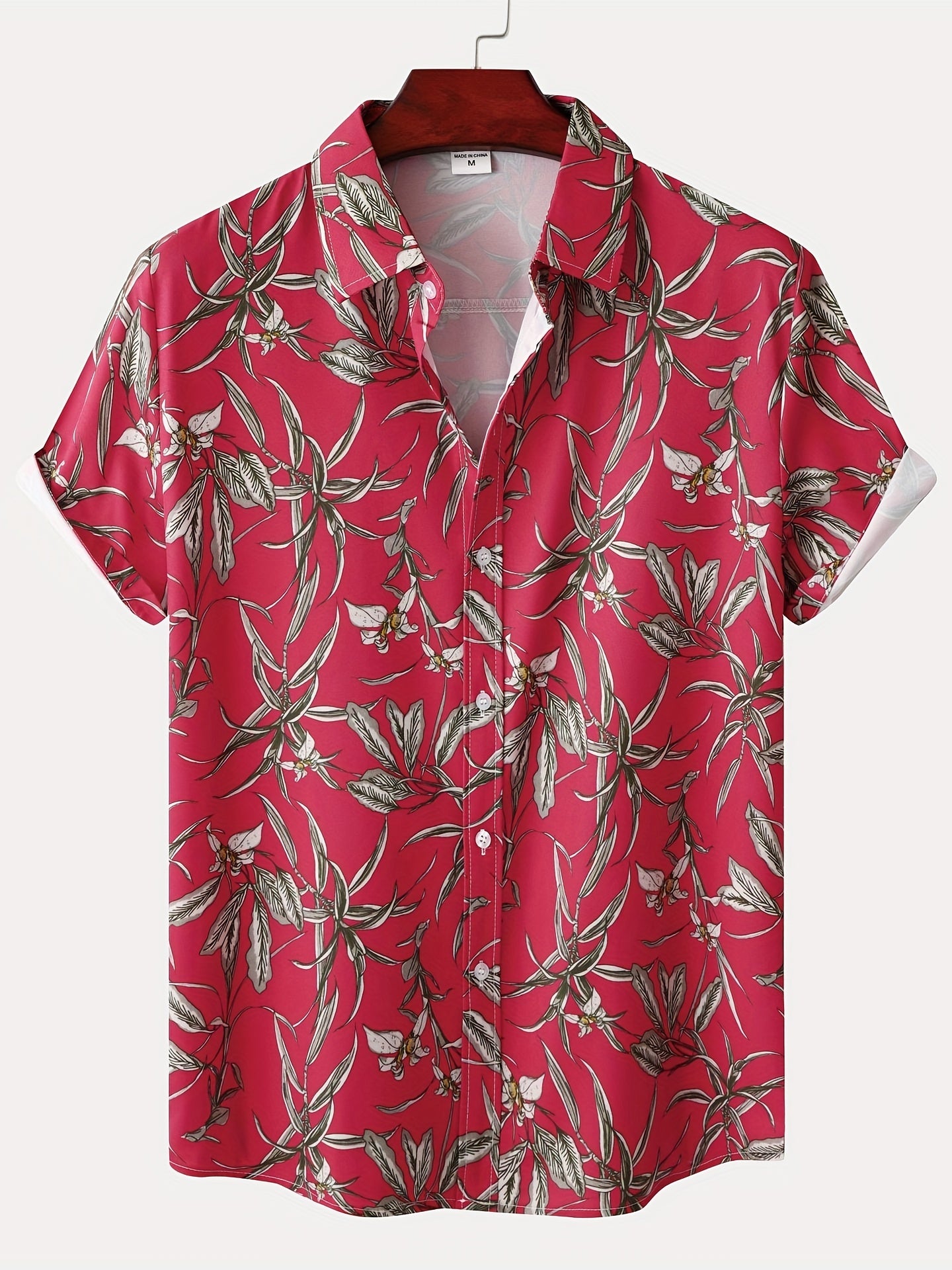 Mens Palm Tree & Lobster Paradise Short Sleeve Hawaiian Shirt - Lightweight, Comfortable, Perfect for Summer Beach Vacations