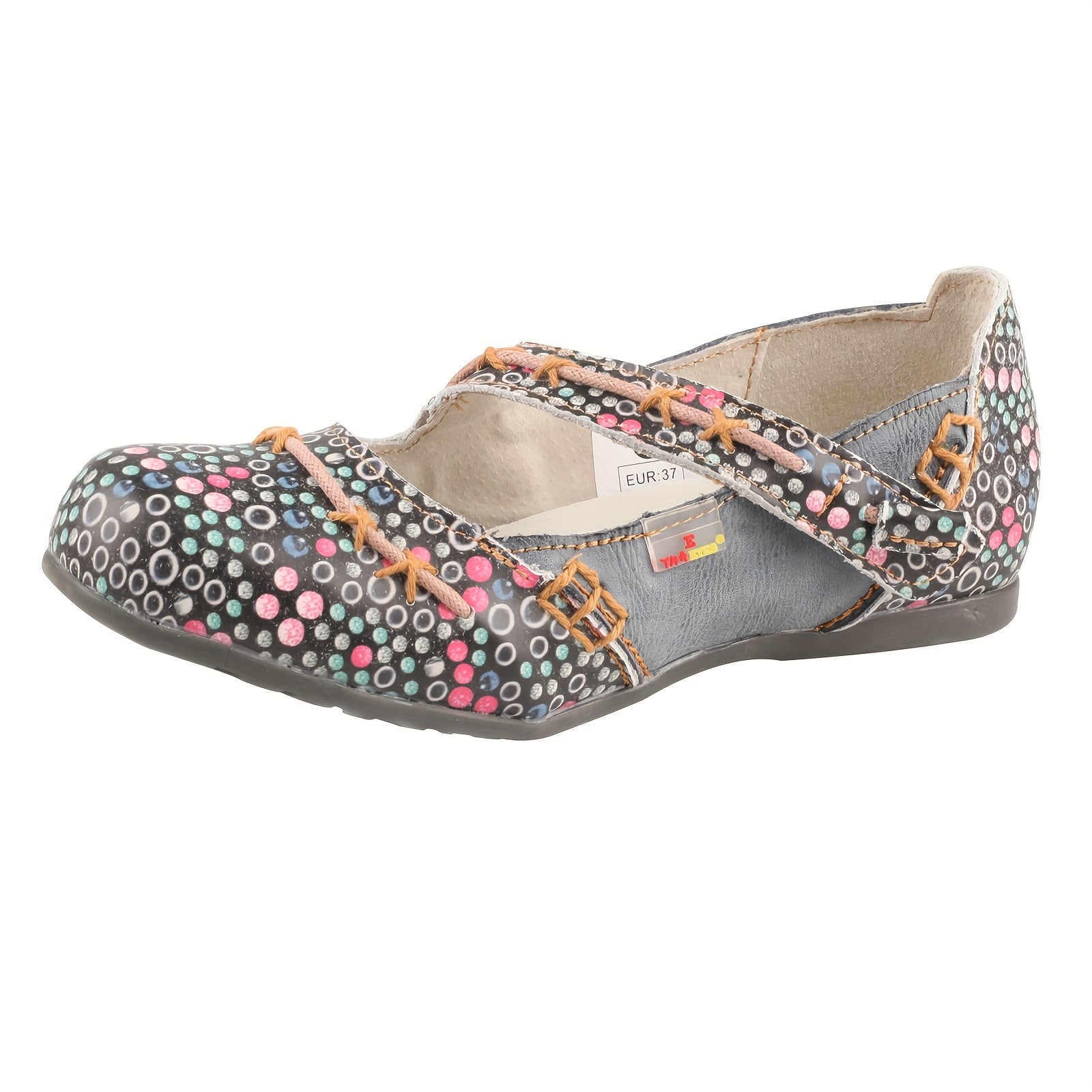 Women's Elegant French Cut-Out Shoes - Dark Floral pattern (pink/Black/White/Gray/ Brown), Cushioned TPR Sole - Summer Dress Shoes & Everyday Women's Footwear - TMA EYES, Ladies Shoes, Durable Interior Lining