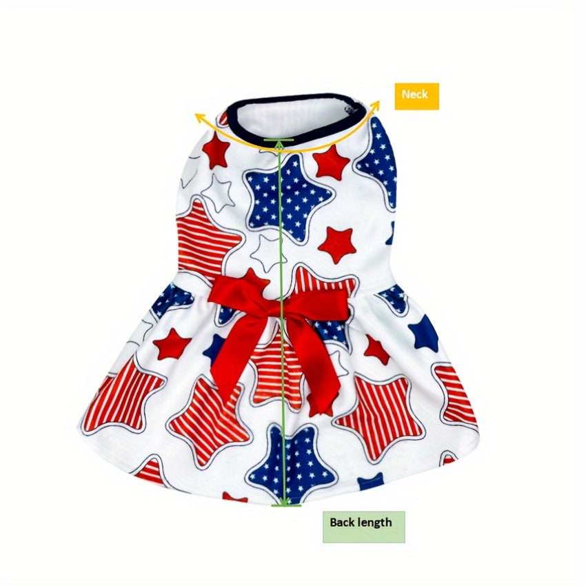 Adorable Small Breed Dog Dresses - Soft Polyester Knit Fabric, Easy Pullover Style, Machine Washable, Quick Drying - Cute Winter and Fall Outfits with Star, Animal Patterns, and Vibrant Colors for Fashionable Pets