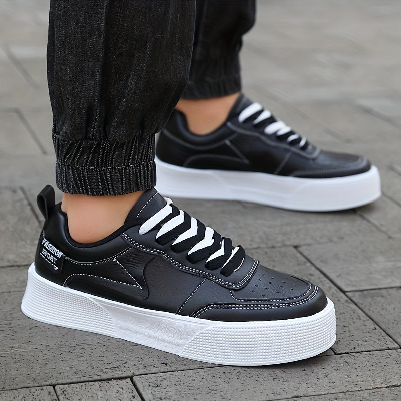 Mens Minimalist Skate Shoes - Lightweight & Fashionable Platform Sneakers - Breathable, Non-Slip, and Durable - Ideal for Casual Wear and Skating - Designed for Style and Performance