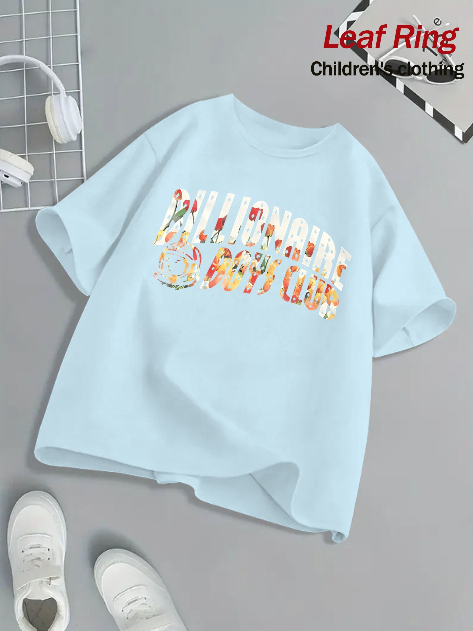 Billionaire Boys Club Floral Print T-Shirt - Bright Yellow, Kids' Summer Essential, 100% Cotton, Loose Fit, Casual Crew Neck, Short Sleeve, Machine Washable, Children's Playwear | Vibrant Kids Fashion | Breathable Fabric, Twe