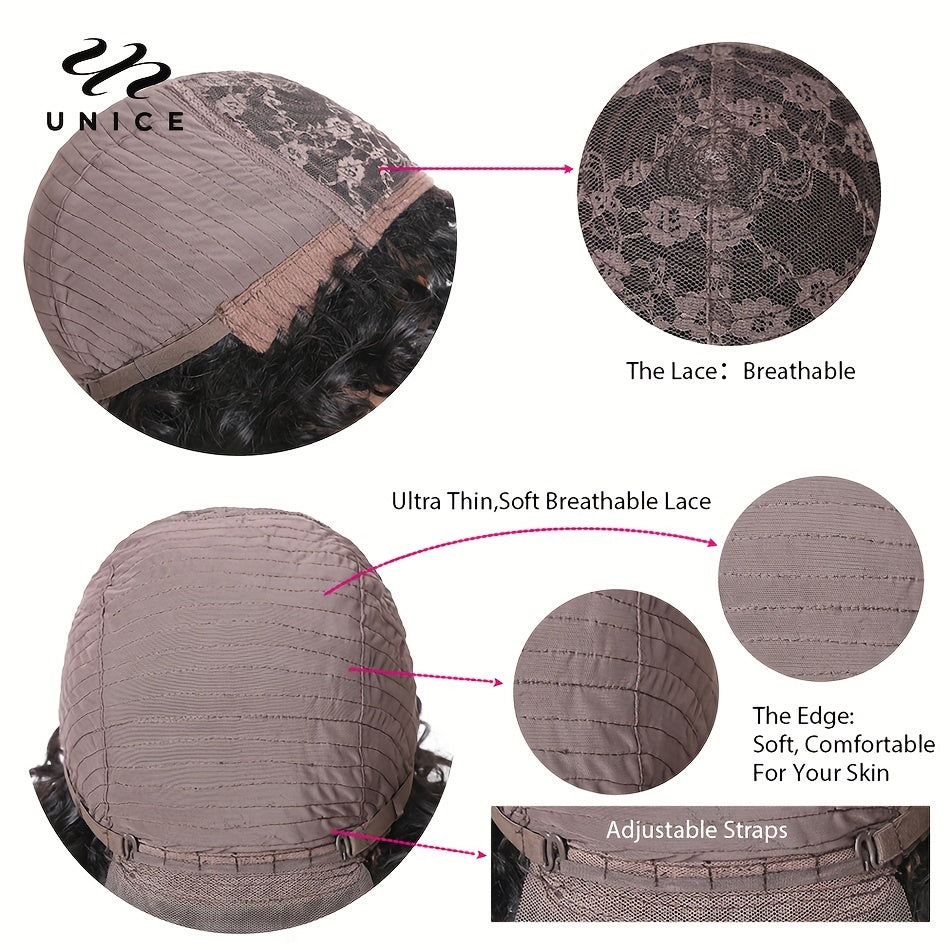 [Short Bouncy Pixie Cut Wig] Unice Hair Short Loose Curly Wigs Brazilian Hair Bouncy Waves Pixie Cut Wig Fluffy Curls Bob Wig For Women Human Hair Wigs